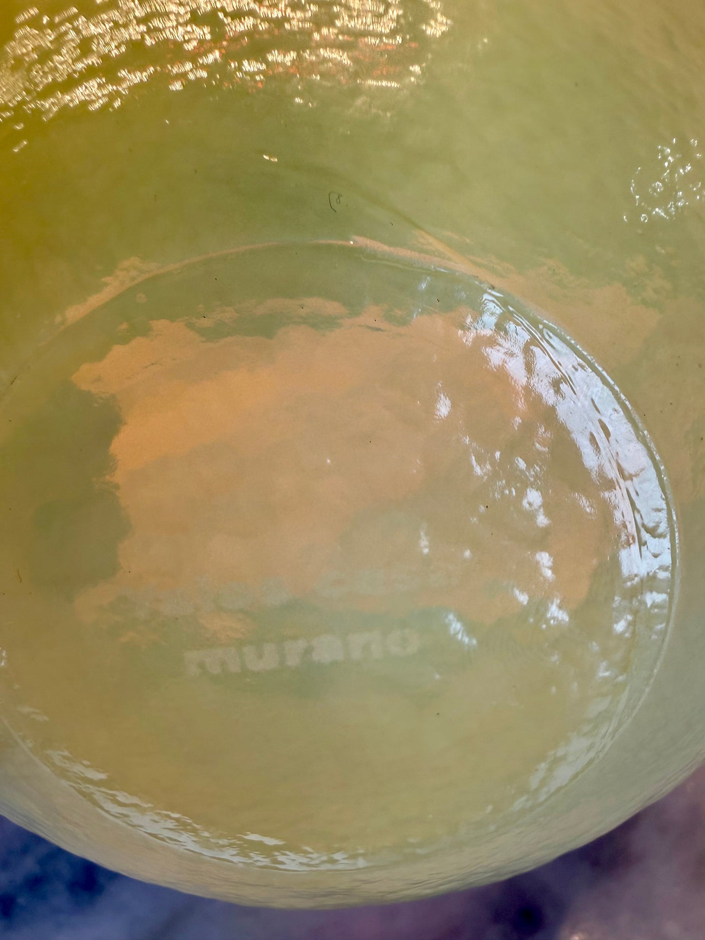 Murano Opaline Art Glass Bowl, Yellow/ Mid-Century Italian