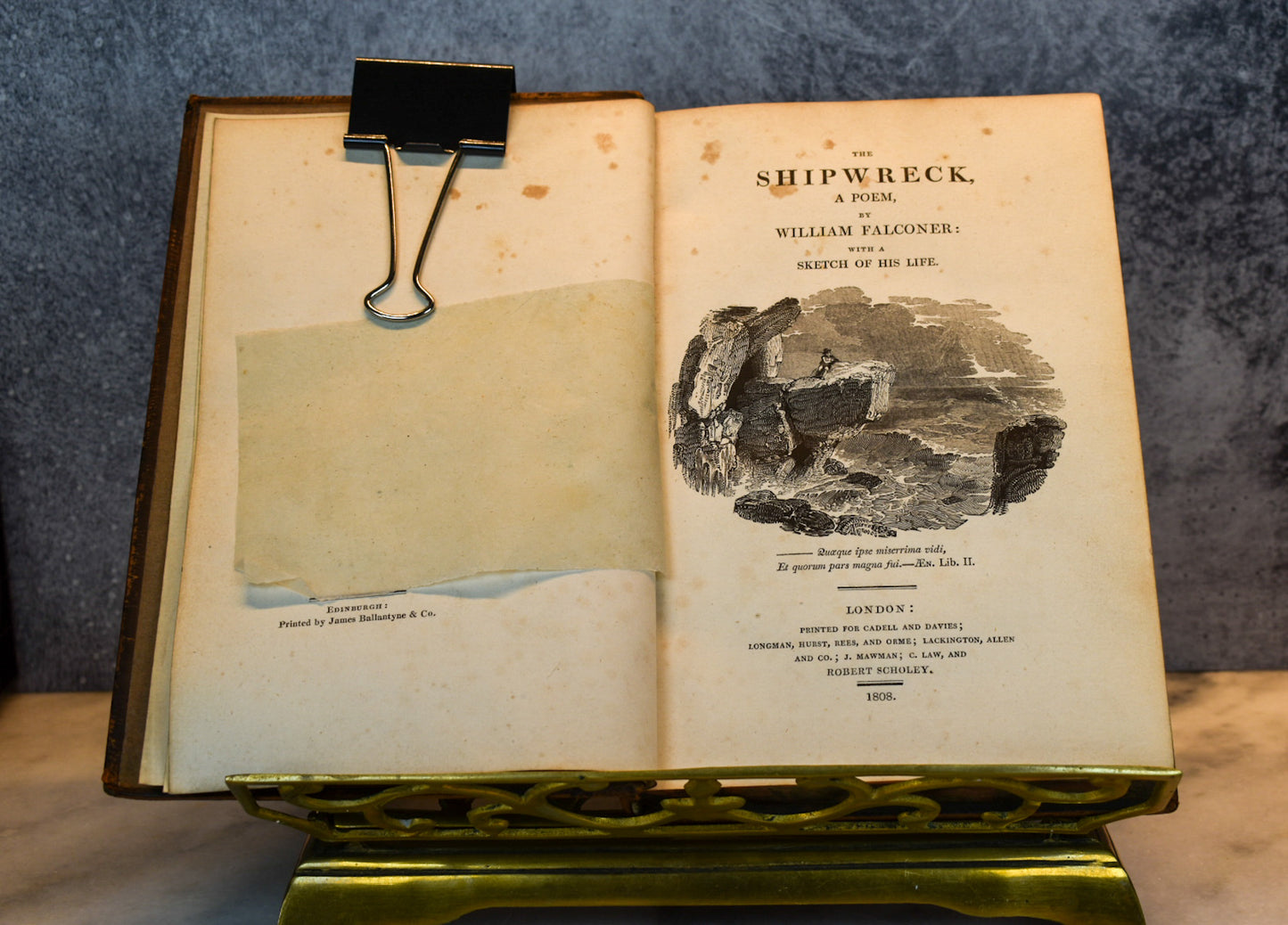 ๐ฆ "The Shipwreck" by William Falconer โ 1808 Antique Leather-Bound Poem ๐