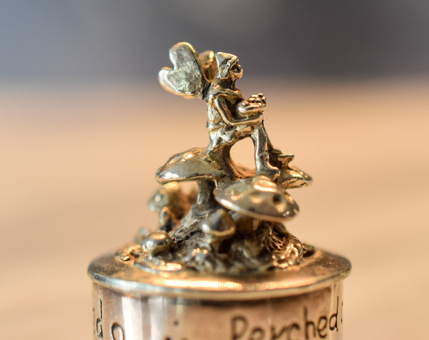 Vintage Silver Scenes Tooth Fairy Box – 1991 Silver-Plated Fairy on Mushroom