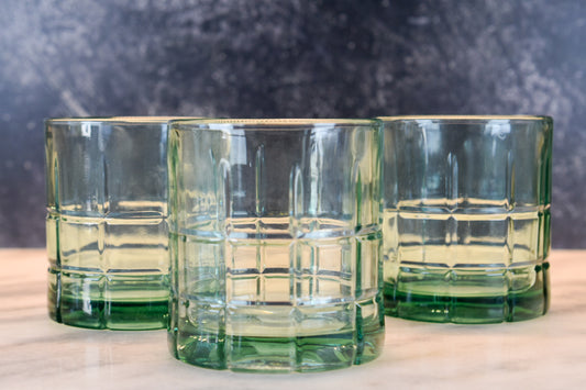 Vintage Anchor Hocking Forest Green Lowball Glasses – Set of 3