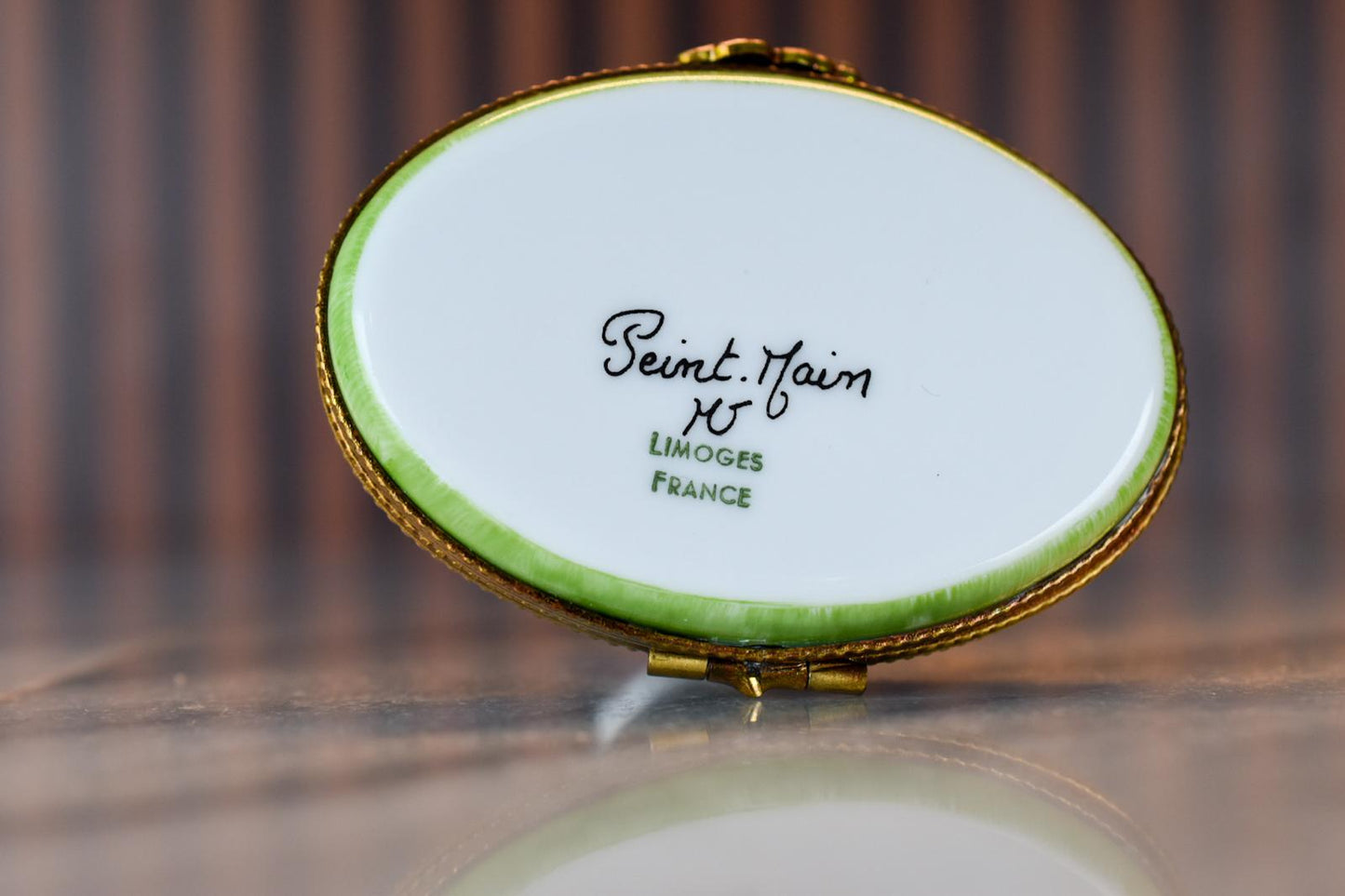 Hand-Painted Limoges France Trinket Box – Panda Bear Mother and Cub on Grass