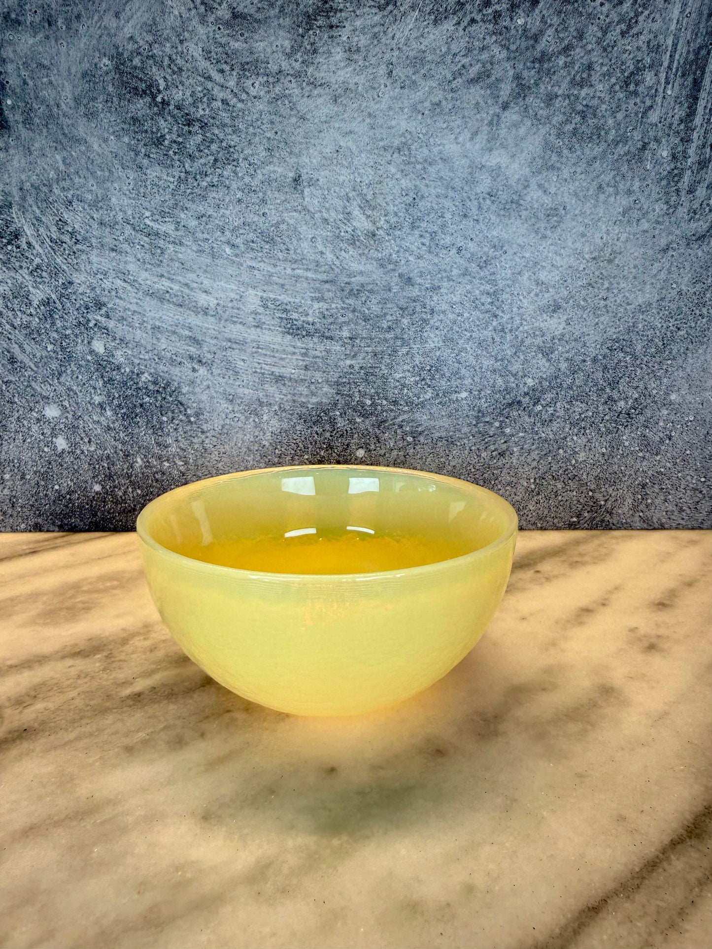 Murano Opaline Art Glass Bowl, Yellow/ Mid-Century Italian