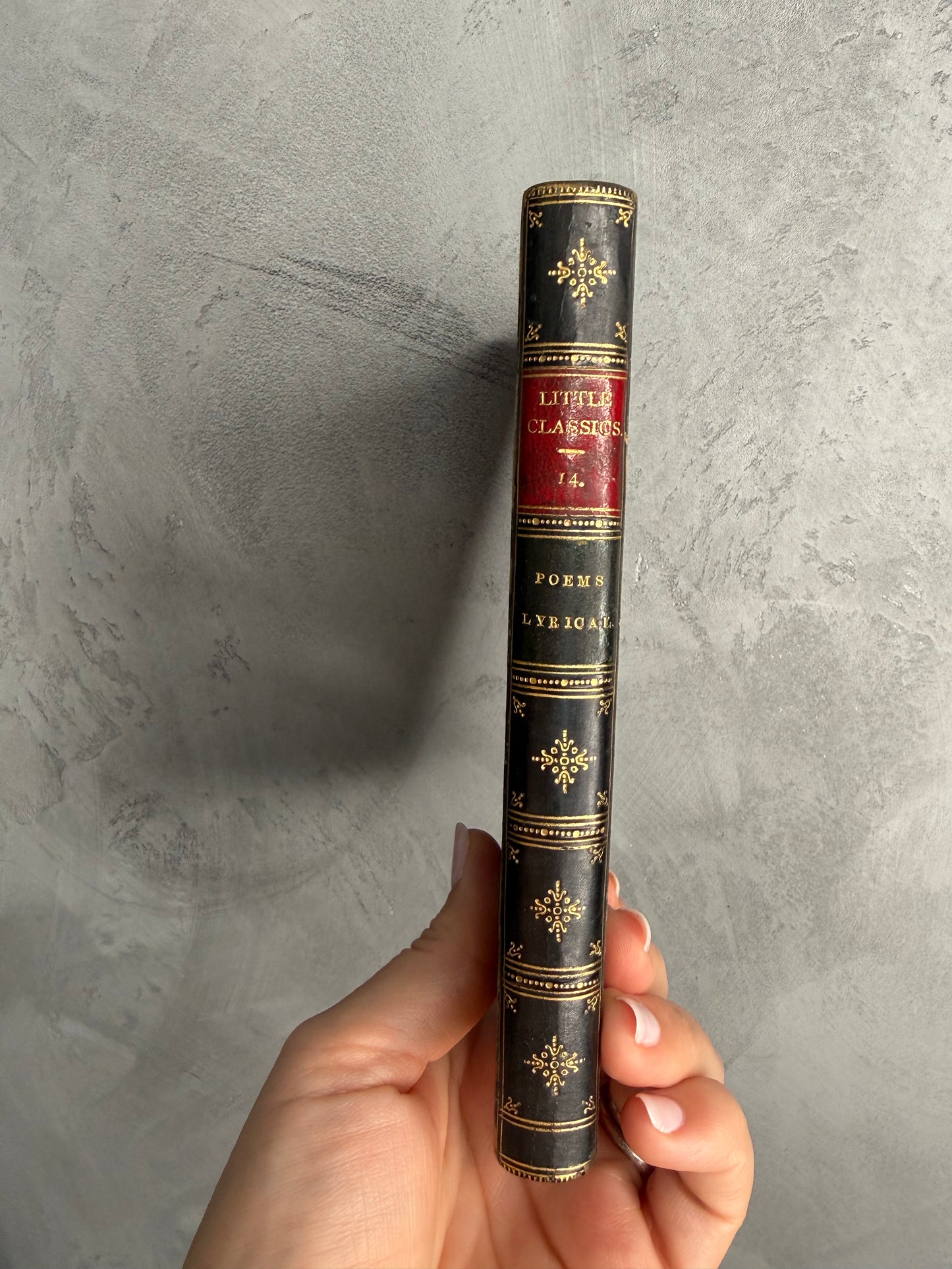 1875 Little Classics Poems Lyrical | Victorian Leather Bound Antique Poetry Book