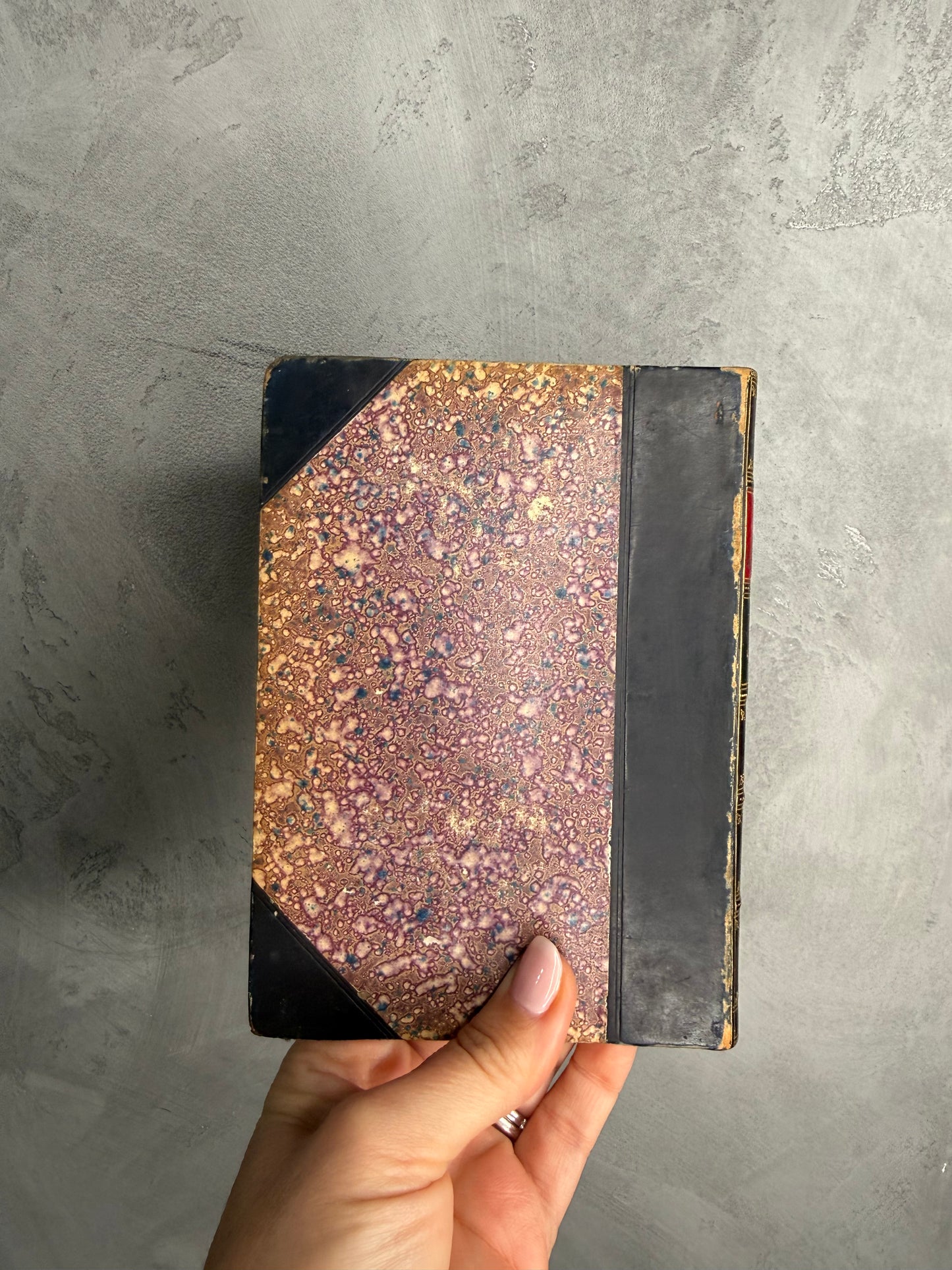 1875 Little Classics Poems Lyrical | Victorian Leather Bound Antique Poetry Book