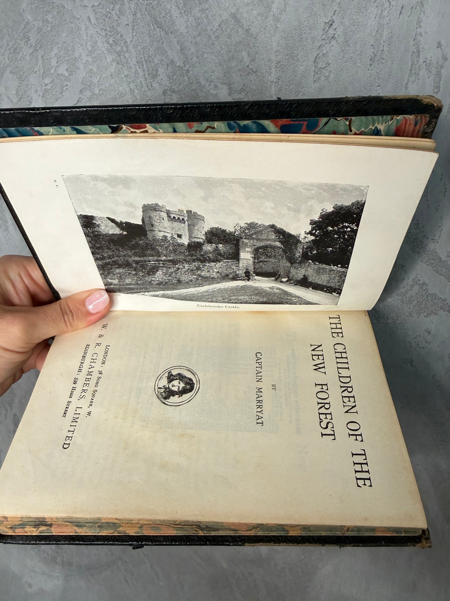 Antique “The Children of the New Forest” by Captain Marryat | Leather Bound Prize Book