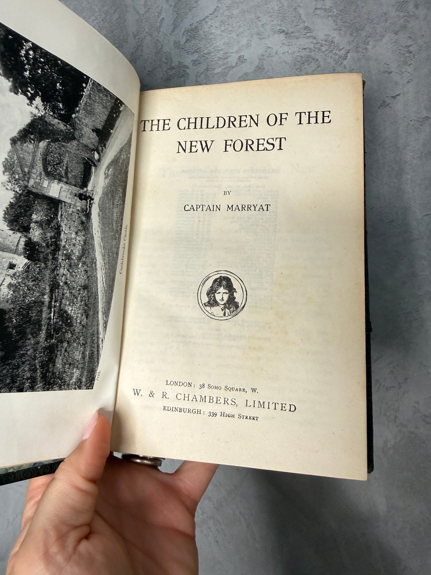 Antique “The Children of the New Forest” by Captain Marryat | Leather Bound Prize Book