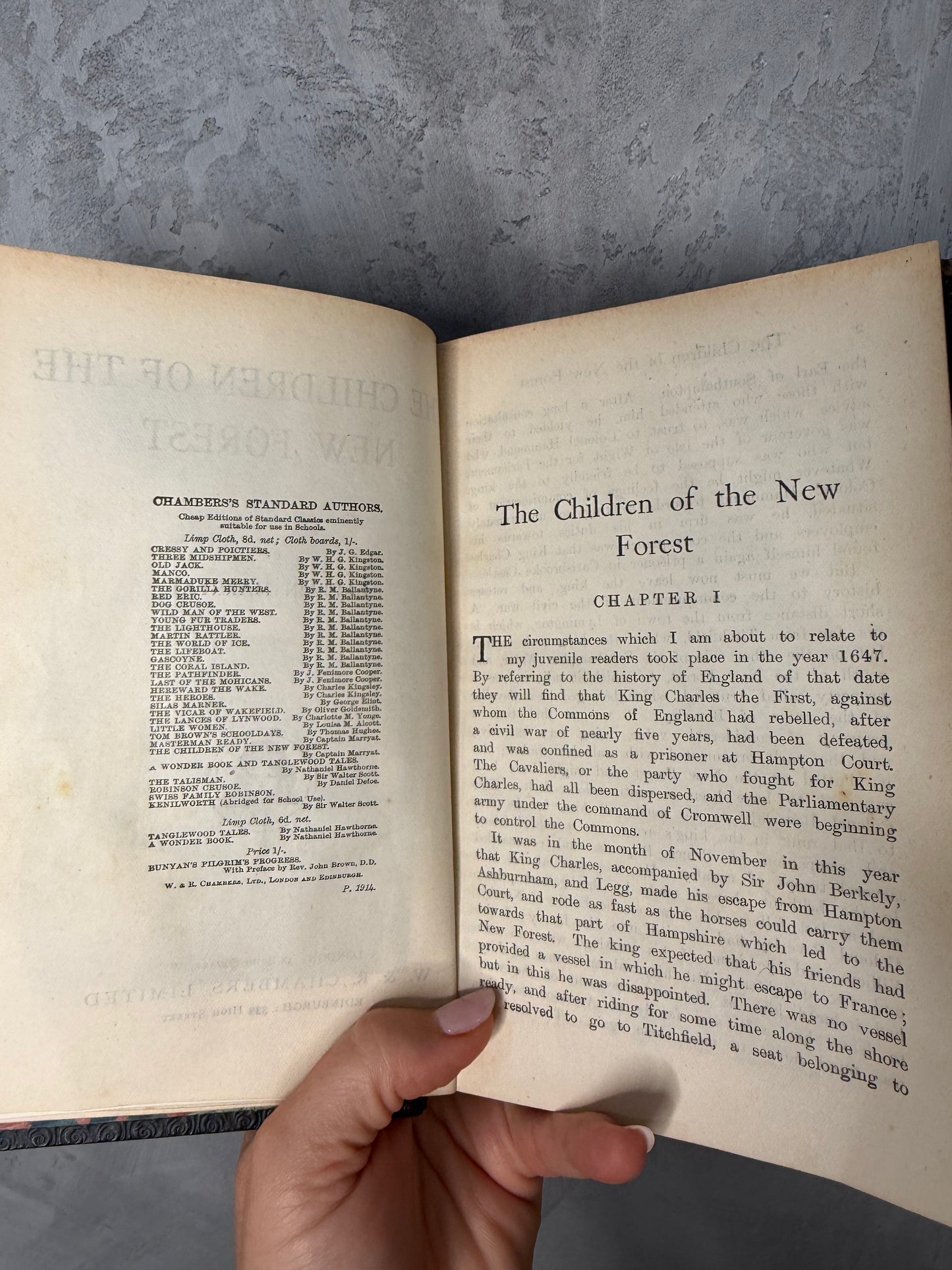 Antique “The Children of the New Forest” by Captain Marryat | Leather Bound Prize Book