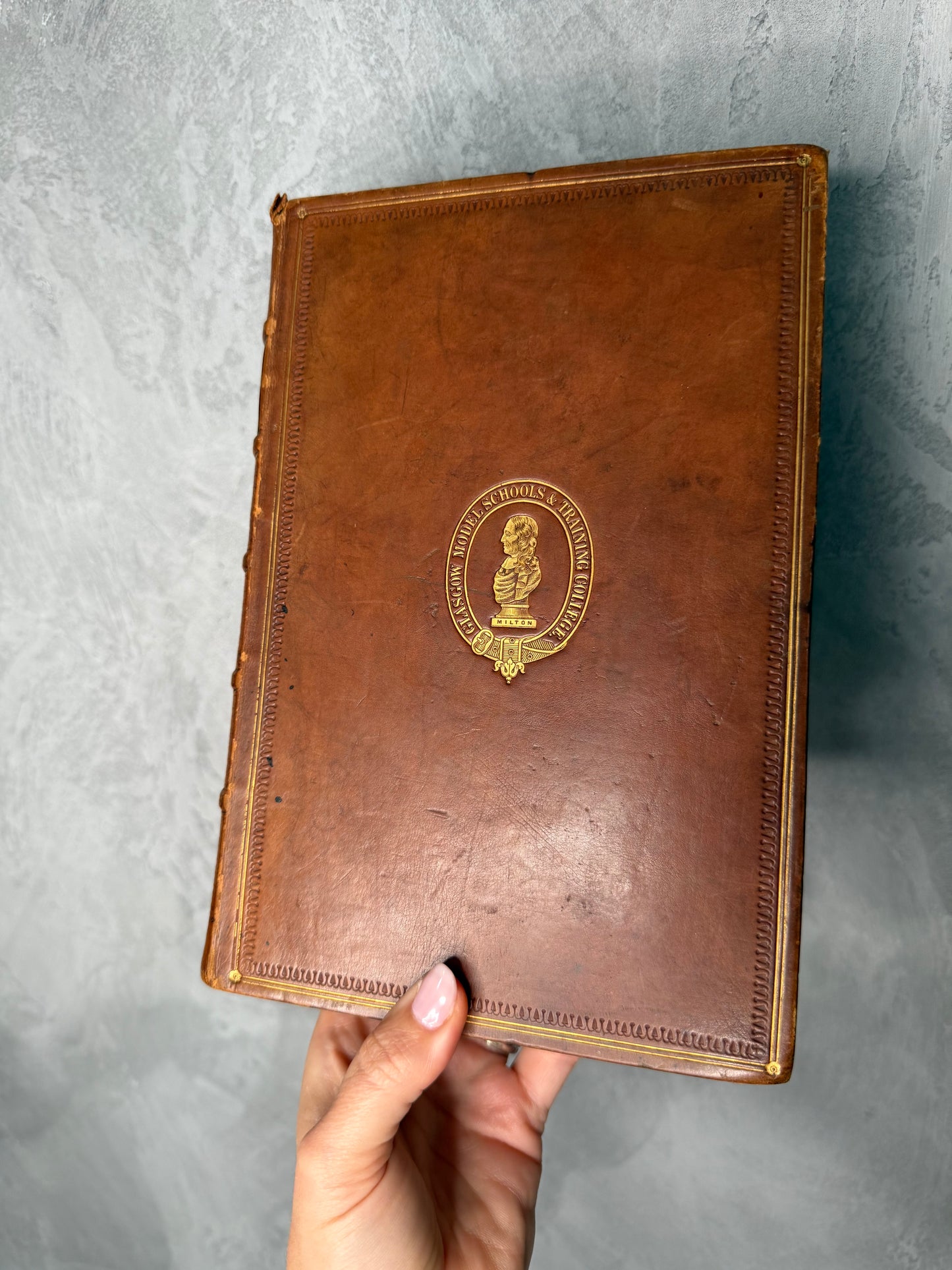 1858 The Works of Oliver Goldsmith Antique Leather Bound Victorian Book