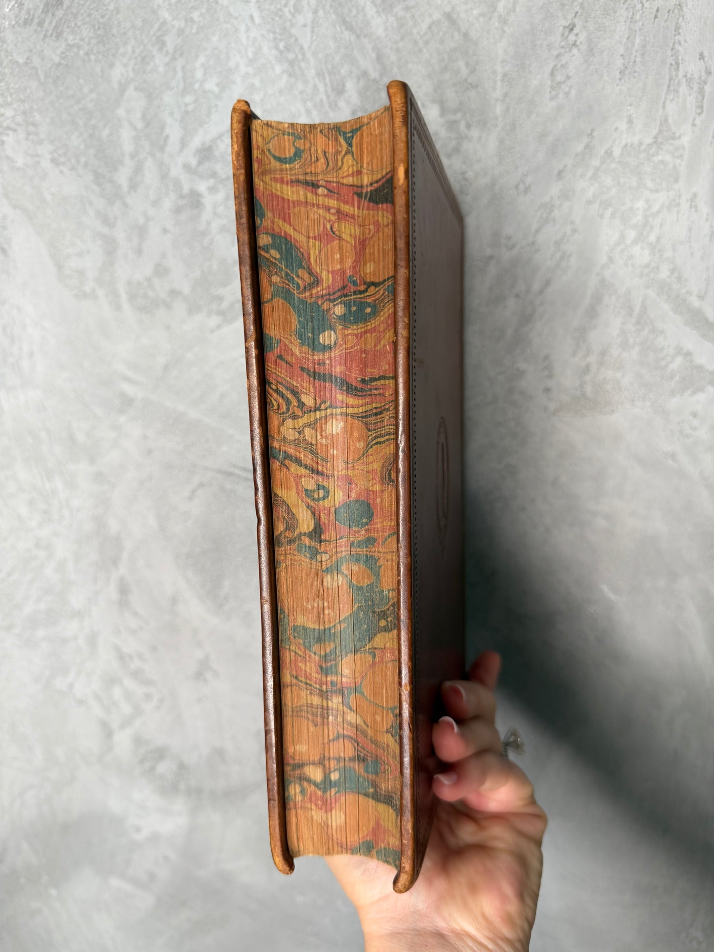 1858 The Works of Oliver Goldsmith Antique Leather Bound Victorian Book