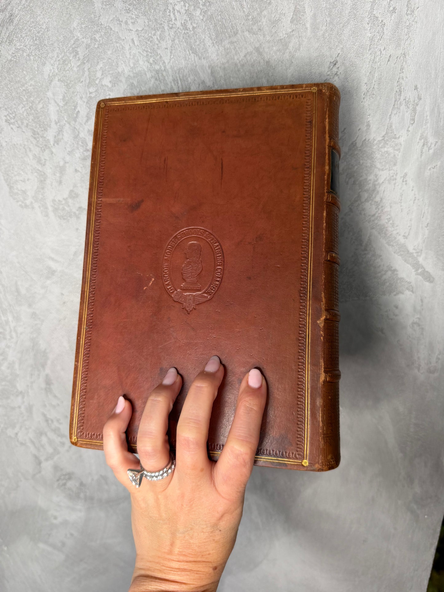 1858 The Works of Oliver Goldsmith Antique Leather Bound Victorian Book