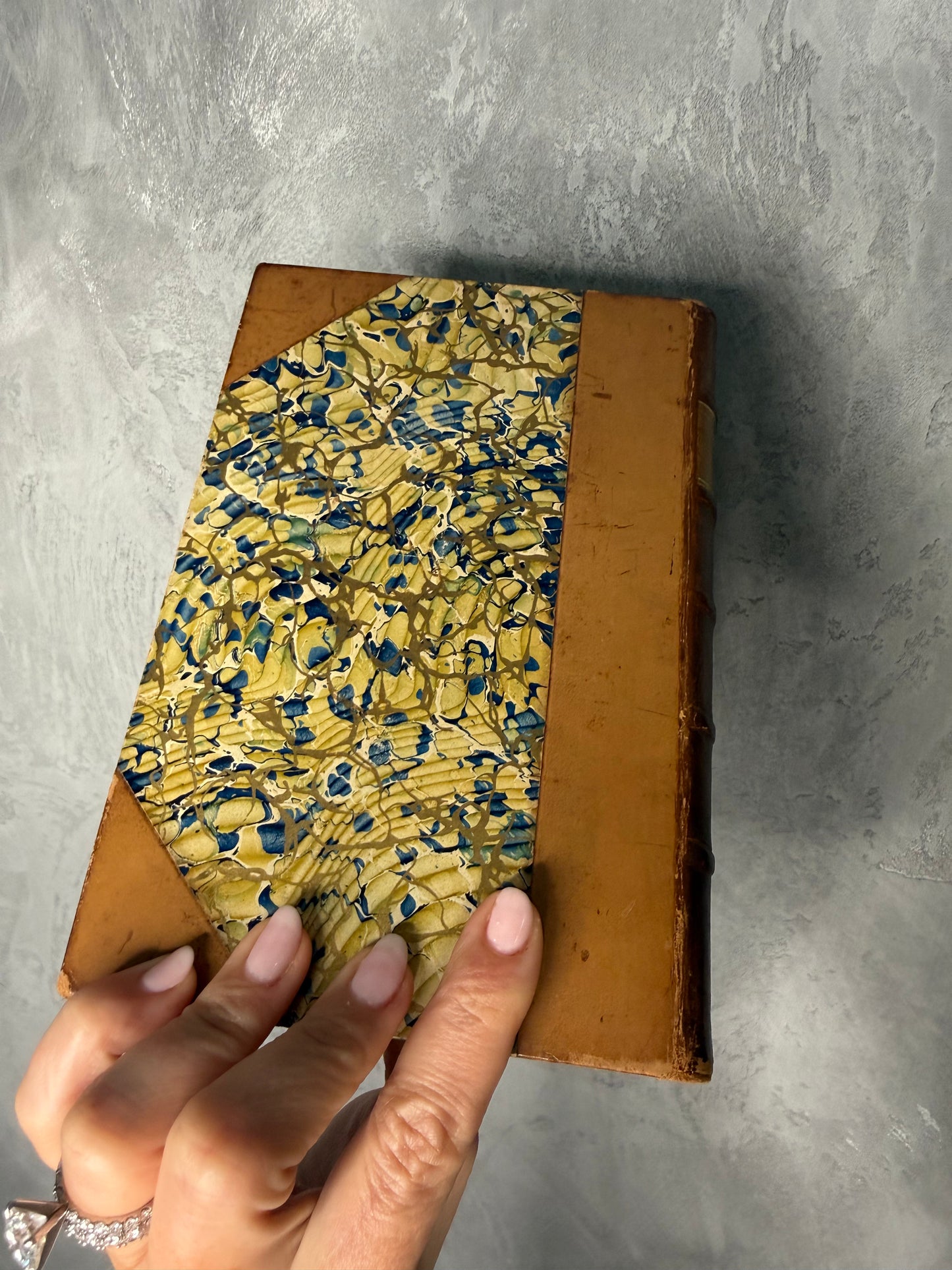 1902 “Leila or The Siege of Granada” by Lord Lytton | Antique Half Leather & Marbled Binding