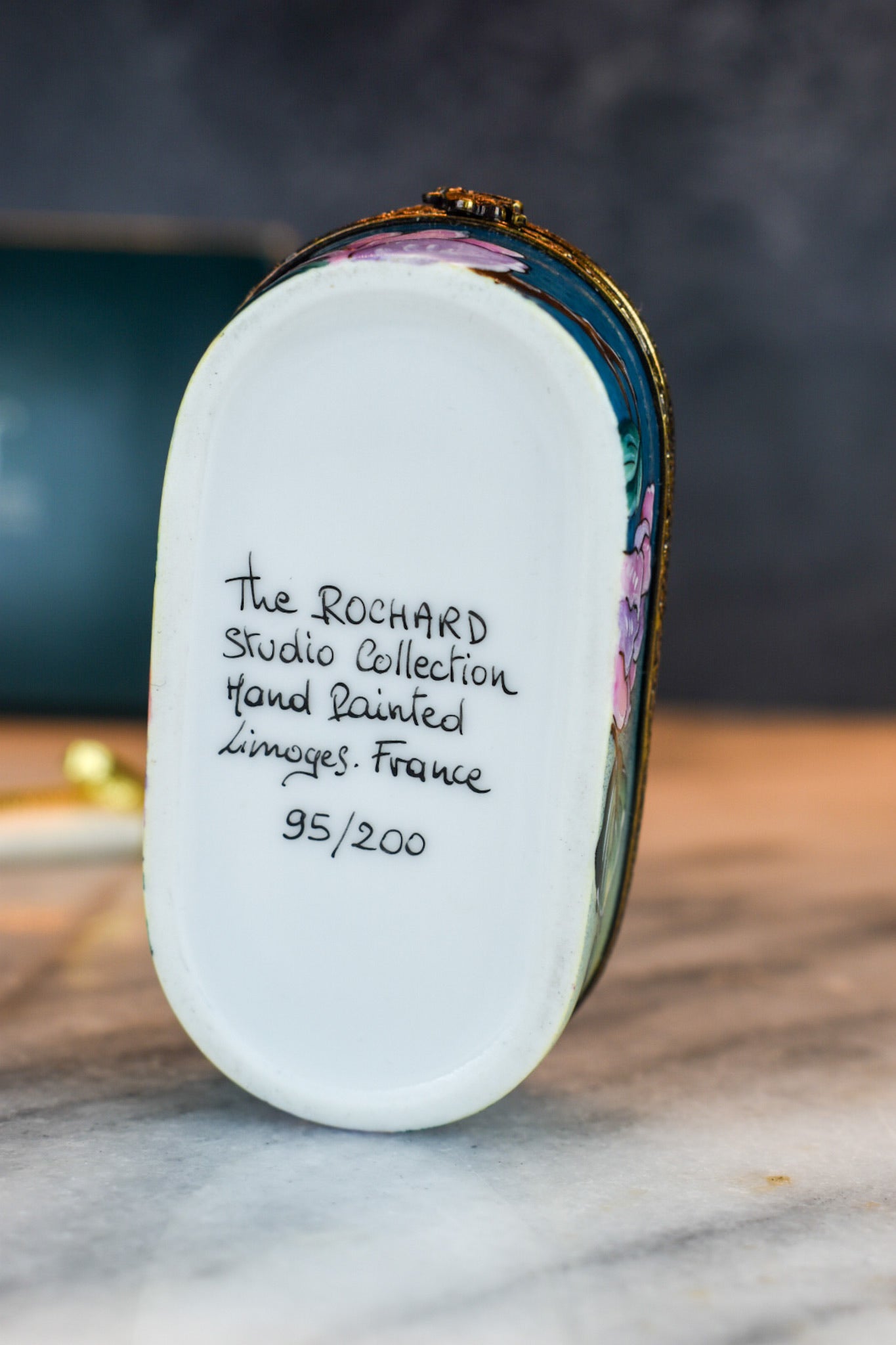 🌸 Limited Edition Rochard Limoges Trinket Box – Hand-Painted Magnolia with Butterfly Interior (95/200)