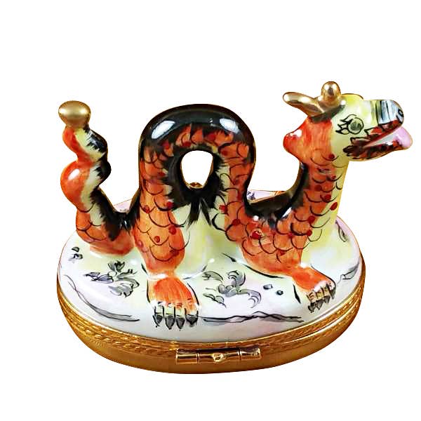 Hand Painted Porcelain Dragon Limoges Box
